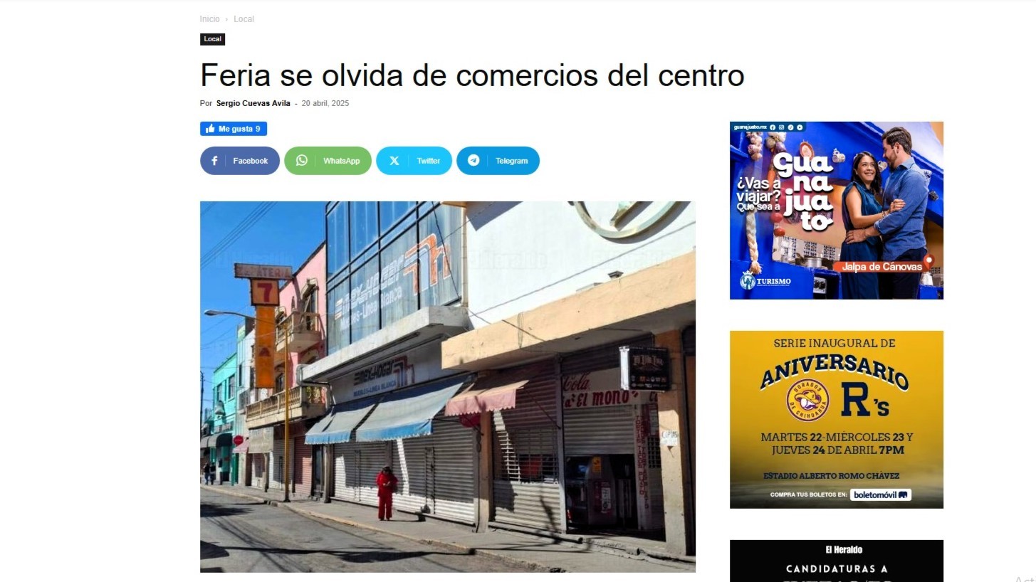 Feria se olvida de comercios del centro